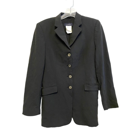 Piazza Sempione‎ Long 4 Button Blazer Jacket Black Size IT 40 Italy Made Pockets - Picture 1 of 7